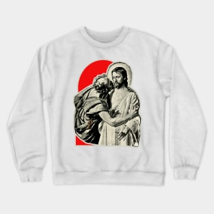 Judas' traitorous kiss in Jesus Christ Crewneck Sweatshirt